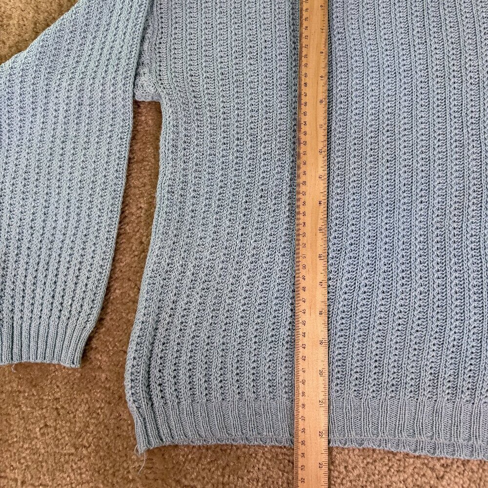 VTG WOMENS PARINELLO SILK SWEATER BLUE COLLARED KNIT SIZE LARGE F029 - Picture 8 of 9